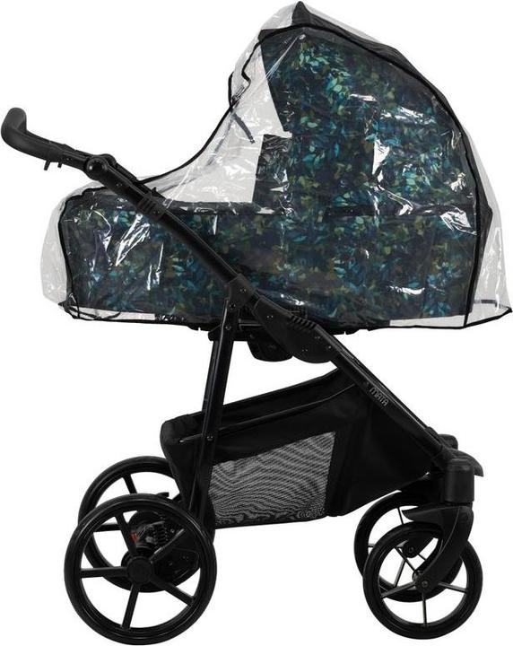 Produktbild Kunert Kombikinderwagen Mata Blätter, Gestell schwarz, inkl. Autositz Trix