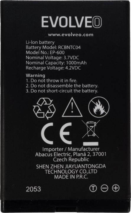 Actual product image Evolveo EasyPhone XD EP-600 batery