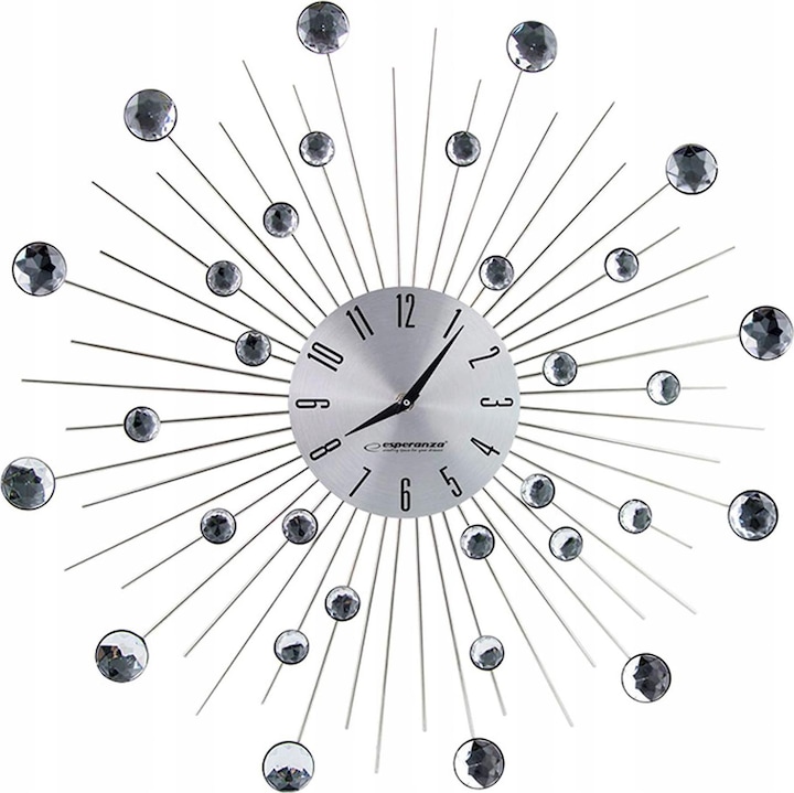 Actual product image Esperanza EHC002 Wall Clock Mechanical Wall Clock Round Stainless Steel (50 cm)