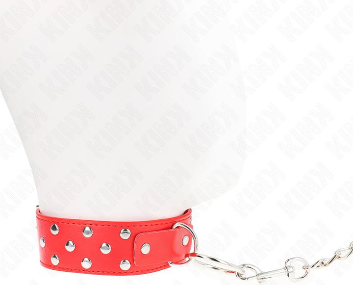 Actual product image Kink RING NETS BAND NECK CHAIN WITH BELT 65 CM RED ADJUSTABLE 36-50 CM X 3.8 CM