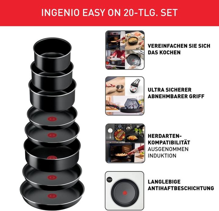 Image du produit Tefal L1599402 (22 cm, Ensemble de casseroles et de poêles de cuisson, Aluminium)