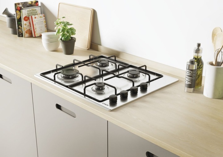 Image du produit Candy Smart CHW6LBX/4U Edelstahl Integriert 60 cm Gaskochfeld 4 Zone(n)