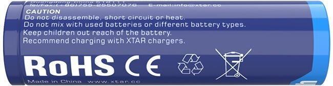 Actual product image Xtar 3300mAh 3.6V 18650 battery with PCB (1 pcs., A, 3300 mAh)