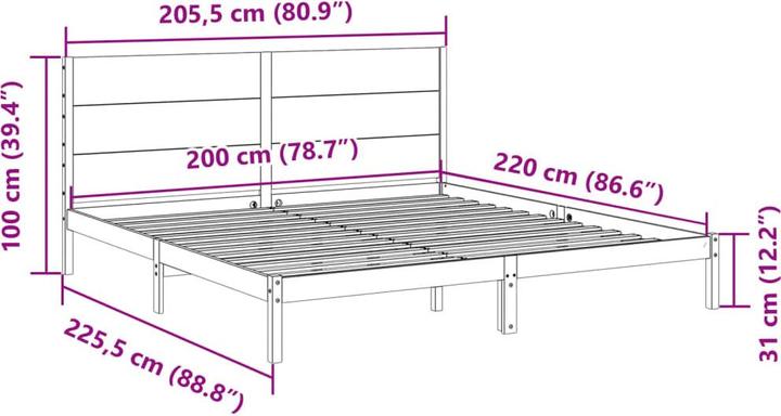 Actual product image vidaXL Bettrahmen (200 x 220 cm)