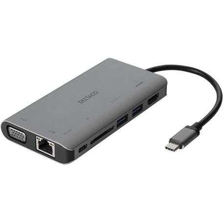 Thumbnail - Deltaco USBC-HDMI18 notebook dock/port replicator Wired USB 3.2 Gen 2 (3.1 Gen 2) Type-C Black (USB-C, 1 Ports), Docking...