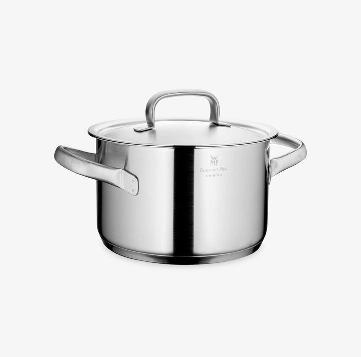 Actual product image WMF Kochtopf Fleischtopf Induktion 24cm Metalldeckel Gourmet Plus Edelstahl 18/10 (24 cm, Pot, Stainless steel)
