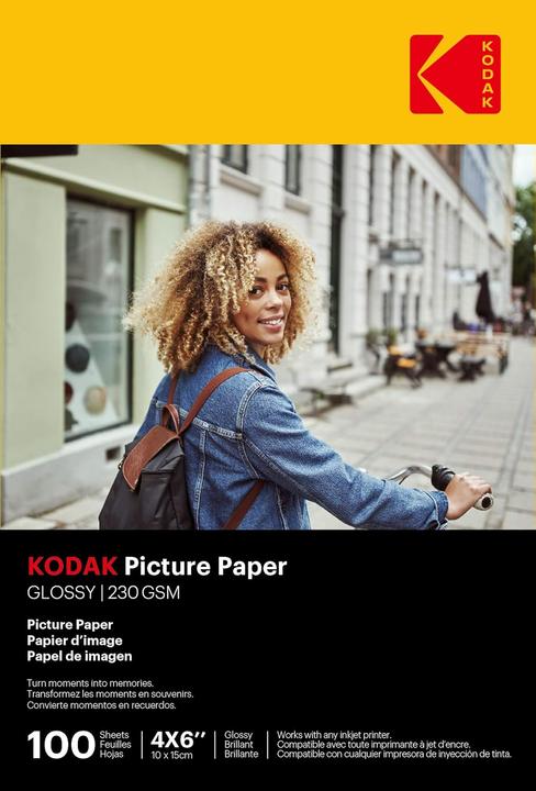 Immagine prodotto Kodak Carta fotografica 230g 11,8 mil lucida 4/6x100 (9891164) (230 g/m², 10 x 15 cm)