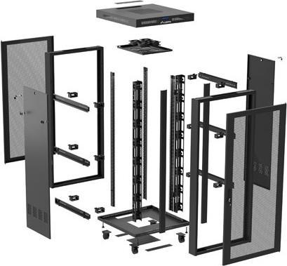 Produktbild Lanberg Stehender Rackschrank 19" 47U 800x800 schwarz perforierte Tür LCD (FLAT PACK) (47 HE, 19 Zoll Rack)