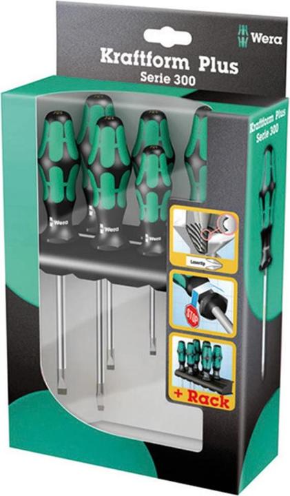Produktbild Wera 334/355/6 Rack (Pozidriv-Kreuzschlitz (PZ), Schlitzschrauben)