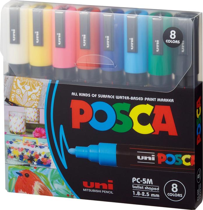 Image du produit Posca Marqueur PC-5M pointe ogive (Multicolore, 2.50 mm, 8 x)