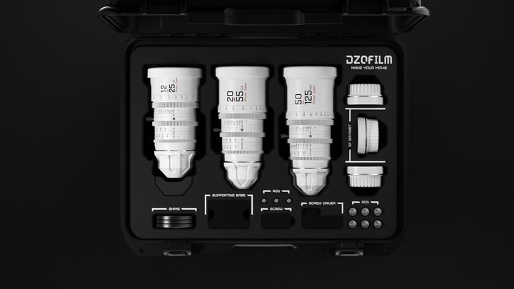 Productafbeelding Dzofilm Pictor Zoom 3-Lens Kit (12-25/20-55/50-125 T2.8) Wit (Canon EF-M, Volledig formaat)