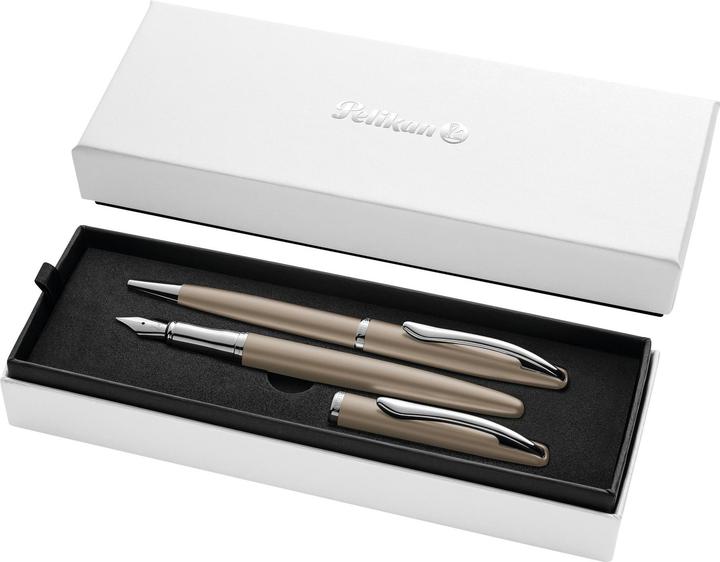Produktbild Pelikan Tintenroller Füllhalter & Kugelschreiber Jazz® Noble Elegance im Set, Taupe (2x)