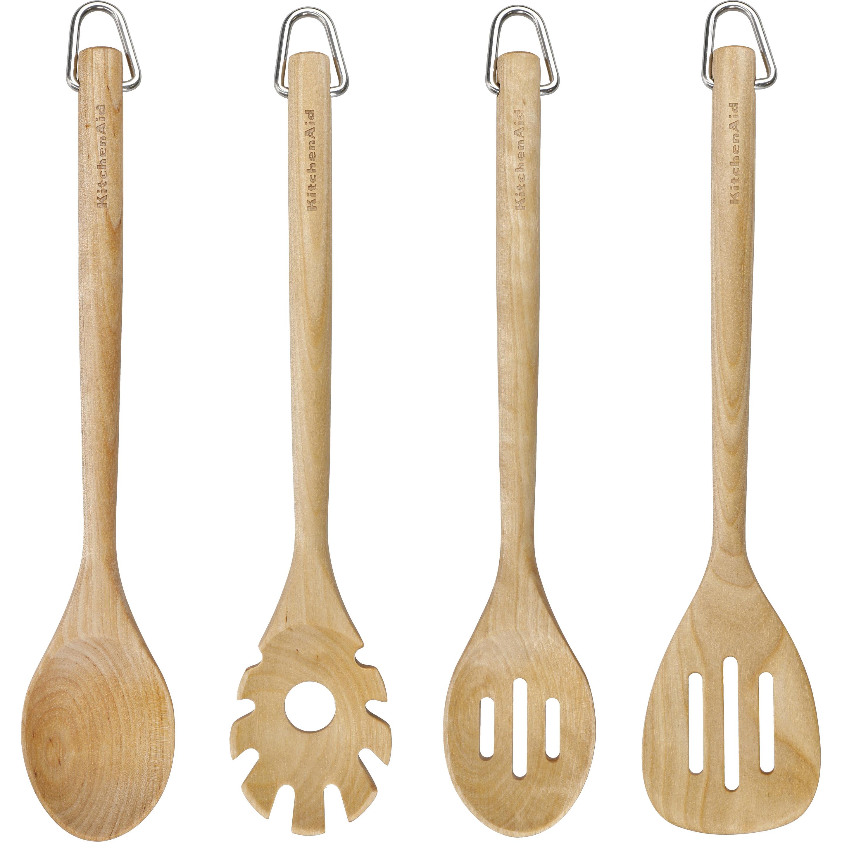 KitchenAid Set with Spoon Spatula, Solid Turner, Slotted Turner and Slotted Spoon, Kochbesteck, Mehrfarbig