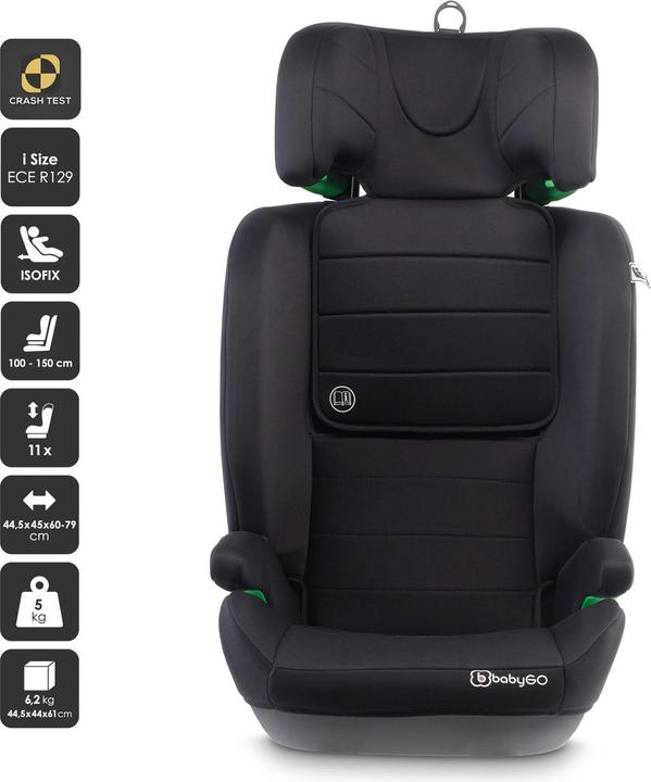 Produktbild BabyGo Safechild 2, schwarz (Kindersitzerhöhung, ECE R129/i-Size Norm)