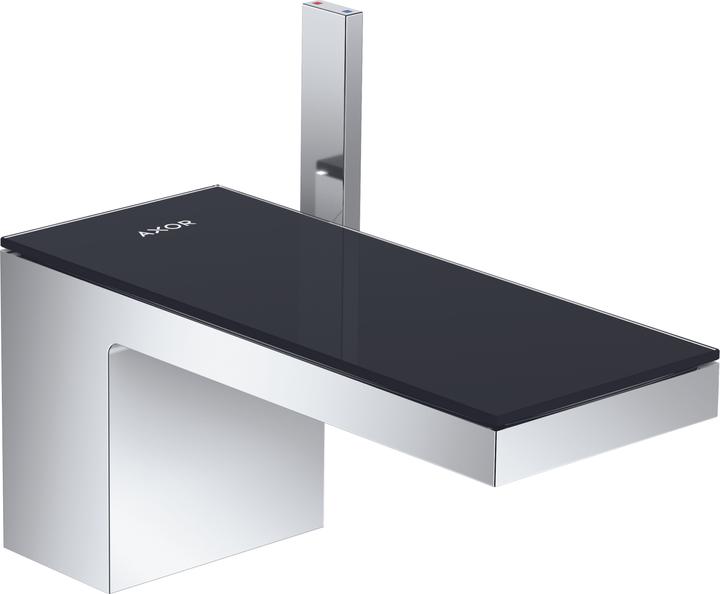 Axor MYEDITION 70 Waschtisch Armatur, mit Platte chrom/Schwarzglas