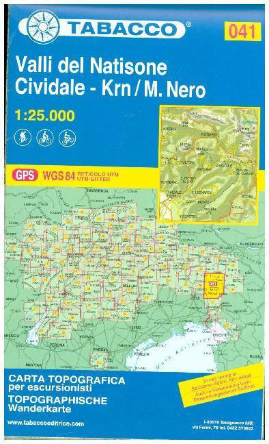 Produktbild Tabacco topographische Wanderkarte Valli del Natisone, Cividale del Friuli