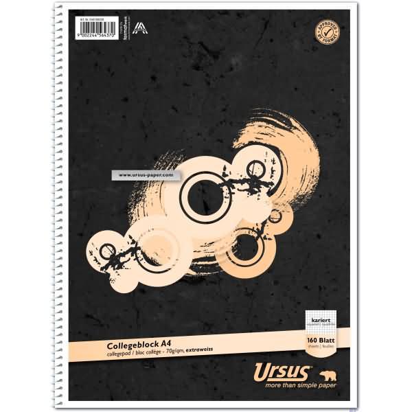 Image du produit Ursus Bloc-notes collège (A4, Quadrillé, Couverture rigide)