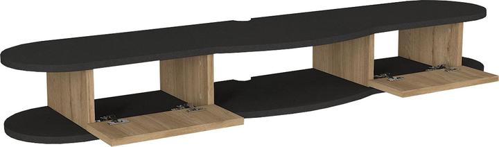 Produktbild En.Casa TV-Lowboard hängend Nyskiri 150x35x19 cm Anthrazit/Eicheoptik