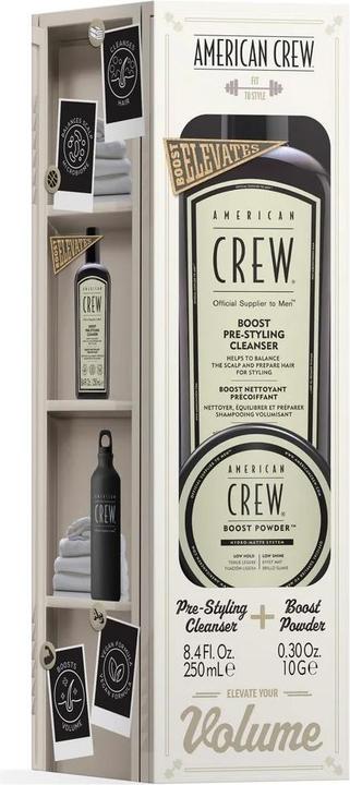 Actual product image American Crew Boost Duo Set with Pre-Styling Cleanser 250ml and Boost Powder (Liquid shampoo, 250 ml)