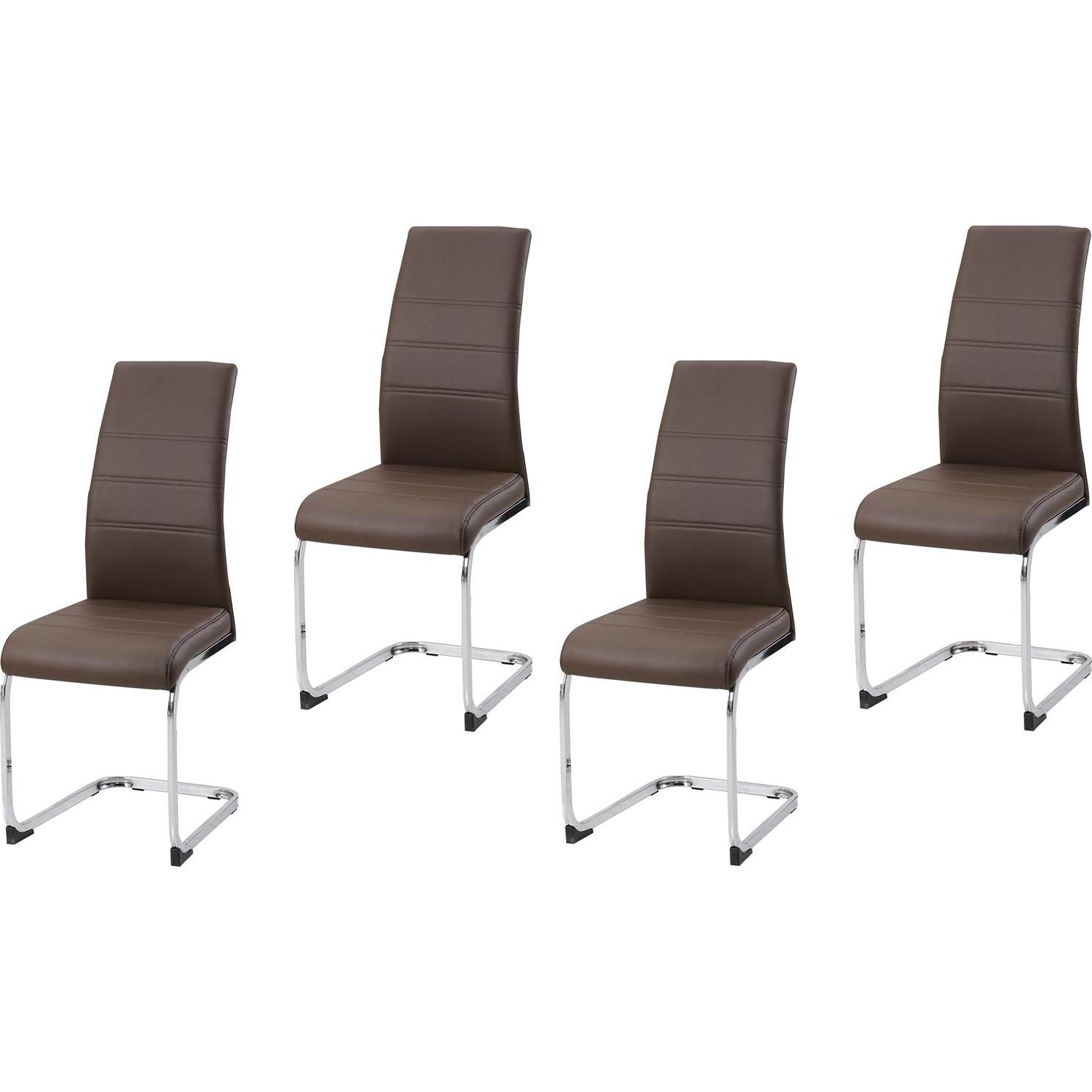HTI-Living, Stühle, Esszimmerstuhl SallyC Kunstleder 4er-Set Braun