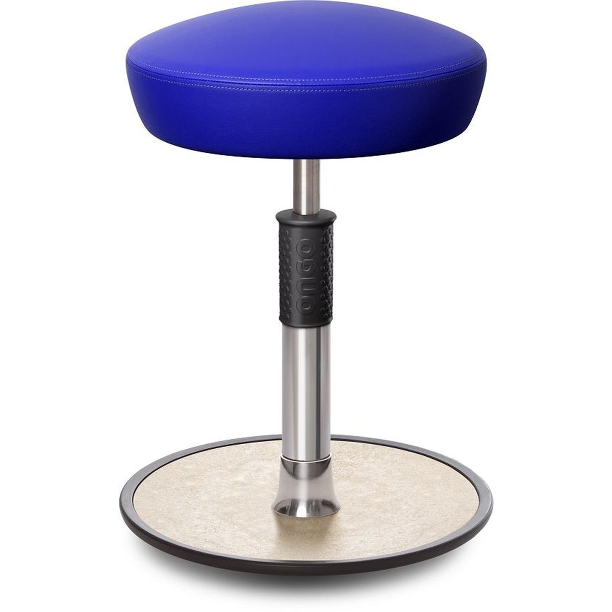 Ongo, Bürostuhl, Sitz- Stehhocker Free Regular Hutsitz skai Kunstleder blau chrom /cremeweiss