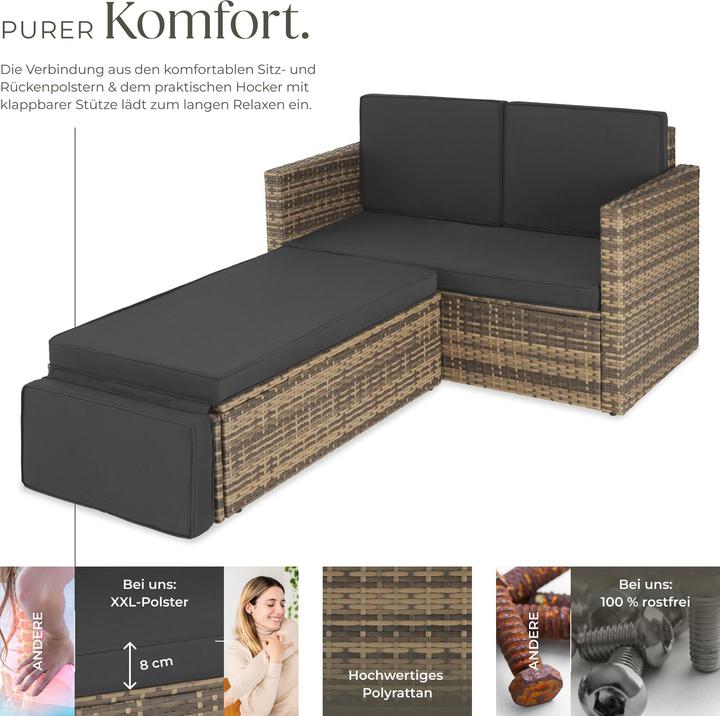 Image du produit tectake Canapé en rotin Corfu, variante 2