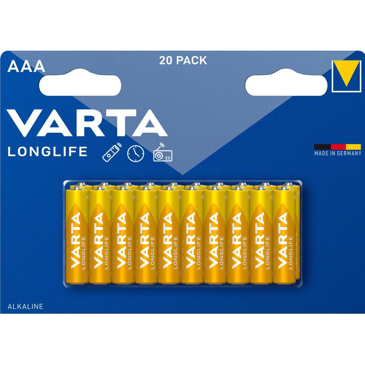 Thumbnail - Varta Longlife (20 Stk., AAA, 1100 mAh), Batterien + Akkus
