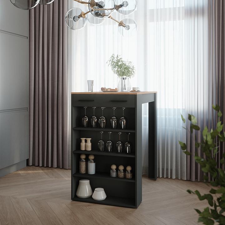 Actual product image Vicco Bar table Repose, Gold power oak/anthracite, 67 x 100 cm