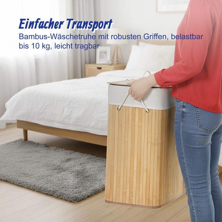Produktbild Relaxdays Wäschekorb Bambus (105 l)