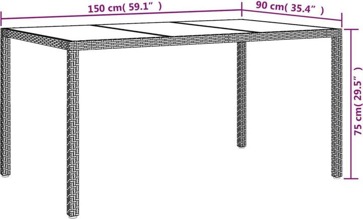 Produktbild vidaXL Gartentisch (150 x 90 x 75 cm)