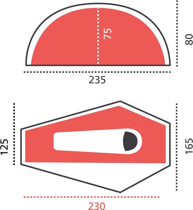 Produktbild Grand Canyon Apex 1 (Kuppelzelt, 2.35 kg, 2 Personen)