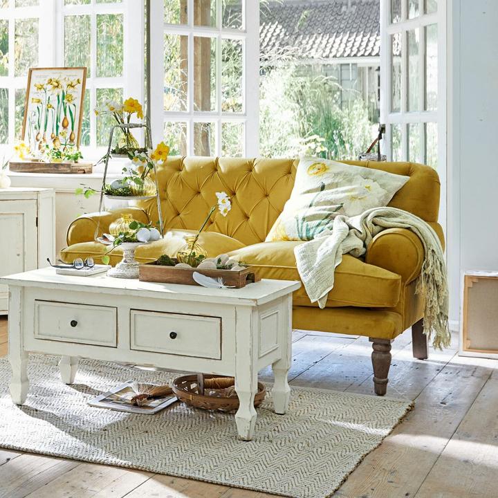 Actual product image Loberon Carme sofa yellow