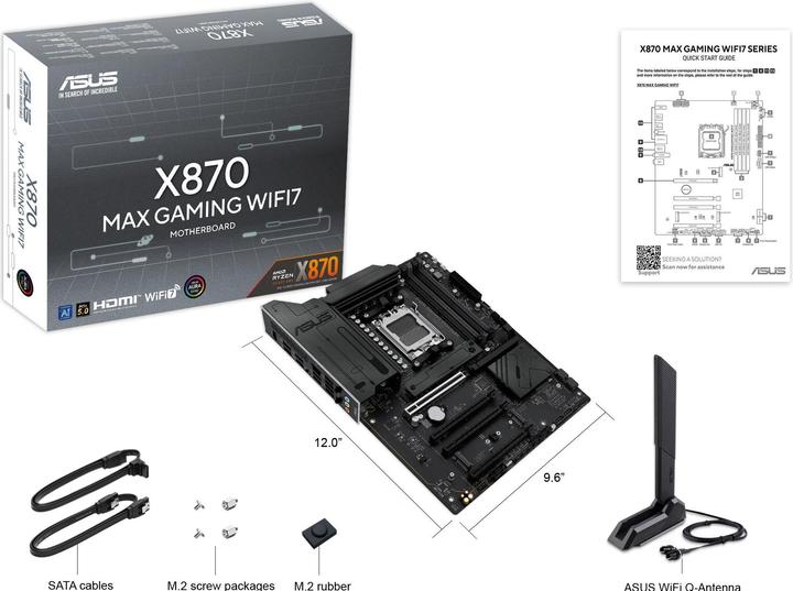 Image du produit ASUS X870 Max Gaming WIFI7 (AM5, AMD X870, ATX)