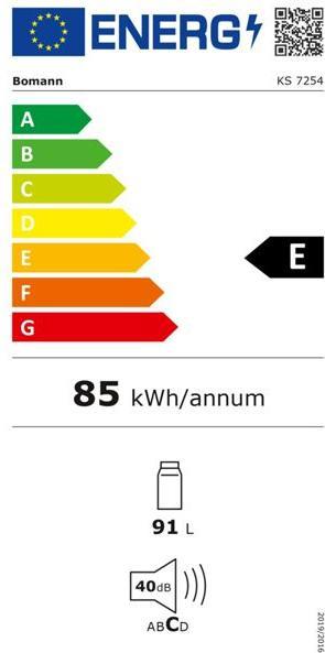 Energy Label Bomann KS 7254 (91 l)