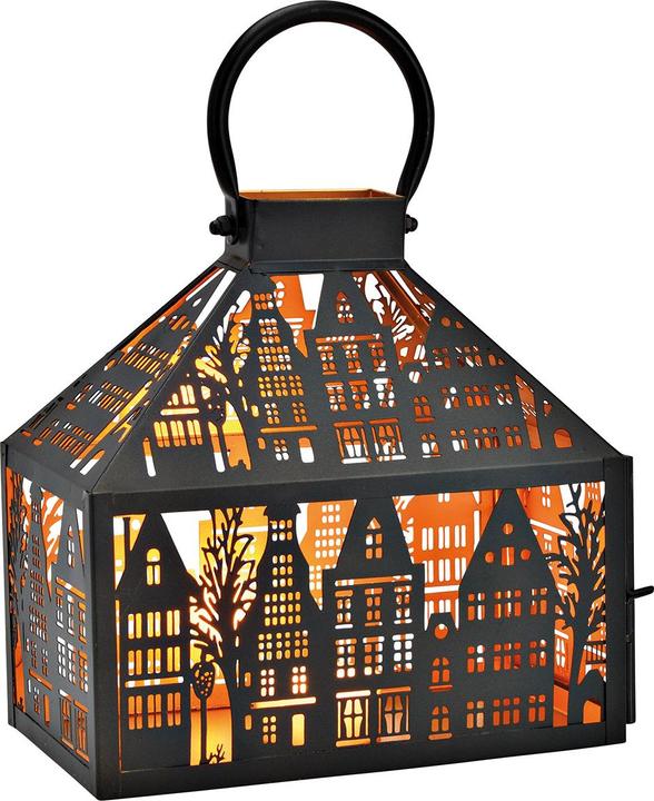 Image du produit G. Wurm Lanterne Maison de ville en métal noir (L/H/P) 25x25x14cm