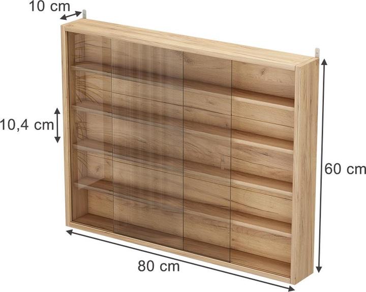 Actual product image Vicco Wandvitrine Clario, Sonoma, mit 4 Einlegeböden