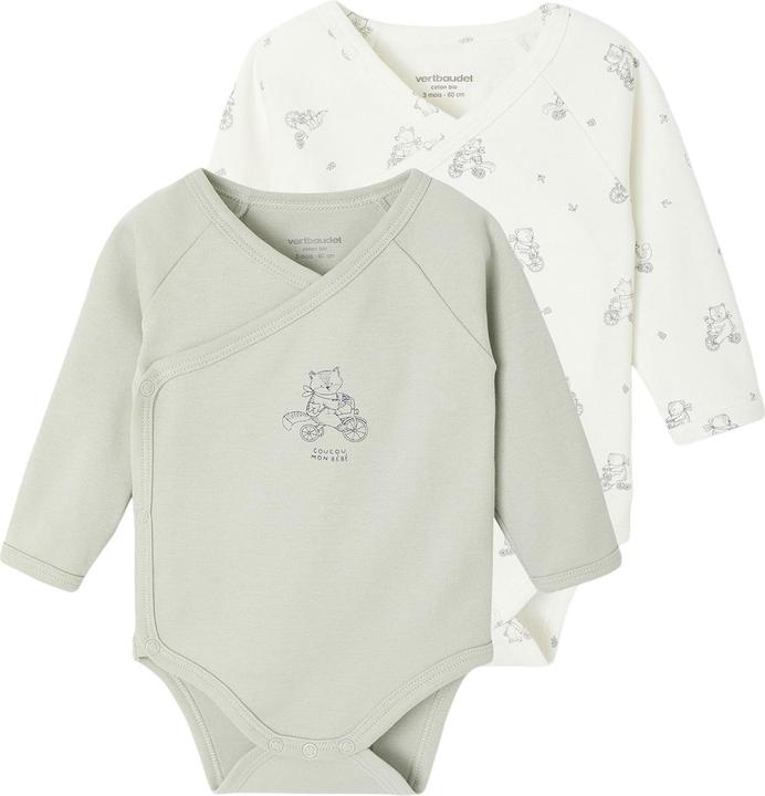 Produktbild Vertbaudet Bio-Kollektion: 2er-Pack Baby Wickelbodys mit langen Ärmeln (50)