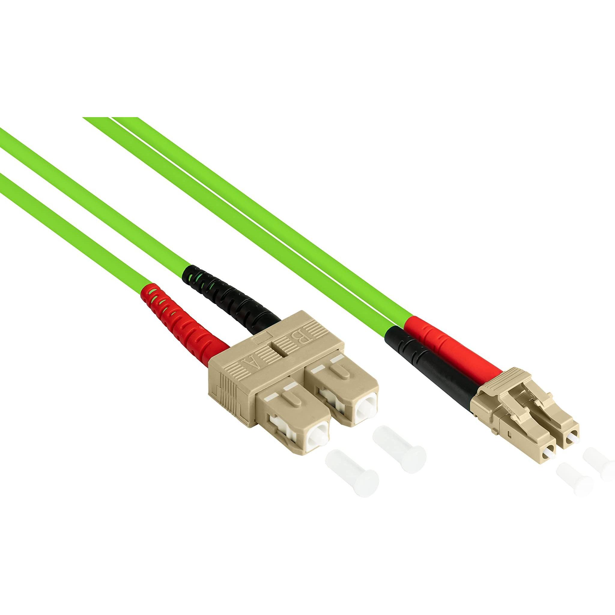 Thumbnail - Good Connections Alcasa LW-8075LS5 Glasfaserkabel 7,5 m LSZH OM5 LC SC Grün (UTP, CAT7, 7.50 m), Netzwerkkabel