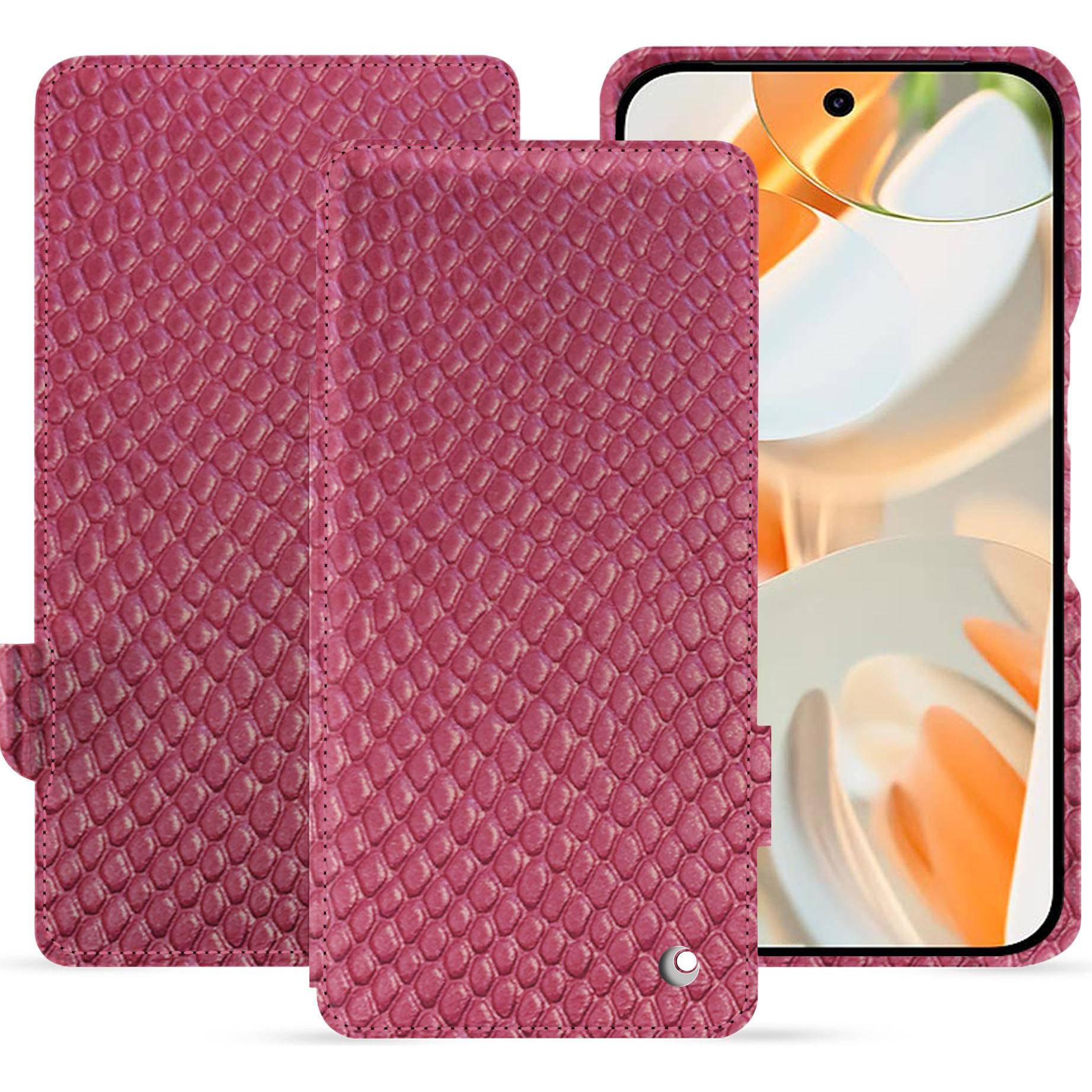 Noreve Lederschutzhülle horizontal (Google Pixel 9 Pro Fold), Smartphone Hülle, Rosa