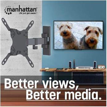 Immagine prodotto Manhattan Supporto a parete per TV universale, inclinabile e girevole (Muro, 43", 20 kg)