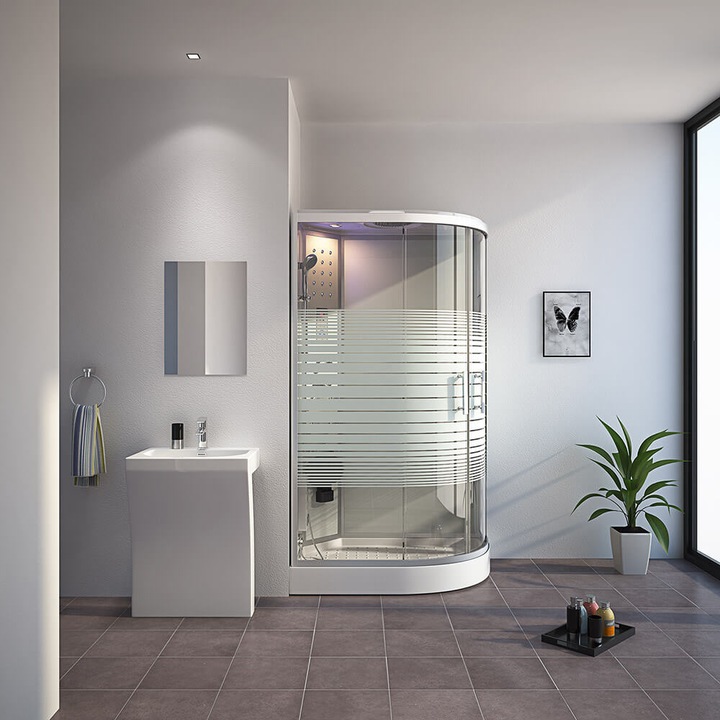 Produktbild Home Deluxe Dampfdusche mit Wasserfall Dampfsauna MANTA XL, 120x80x220cm - Rechts