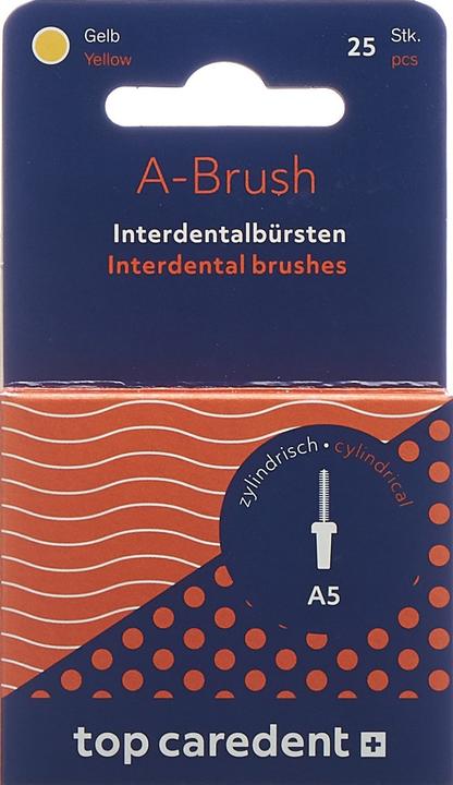 Image du produit Top Caredent A-Brush 5 IDBH-GE brossettes interdentaires jaune (25 x)