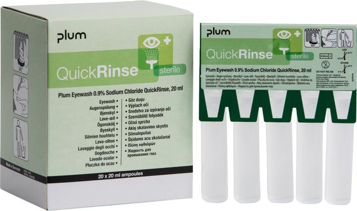 Plum QuickRinse 4 cartons with 4 strips of 5 x 20ml eye wash ampoules