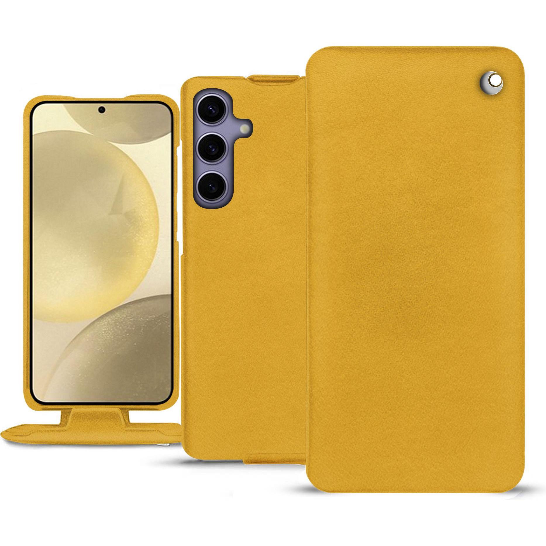 Noreve Lederschutzhülle vertikal (Samsung Galaxy S24+), Smartphone Hülle, Orange