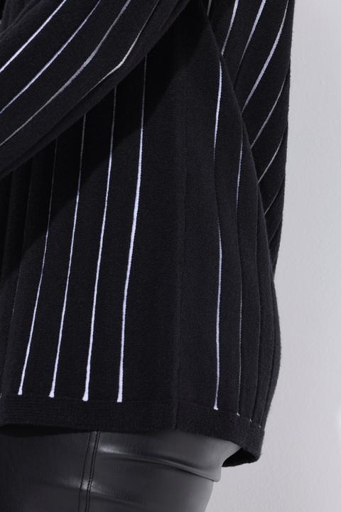 Produktbild Ulla Popken Pullover, Längsstreifen, Slim Fit, Langarm (56)