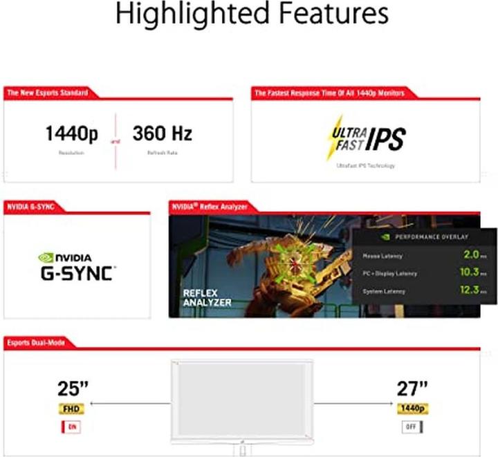 Actual product image ASUS ROG Swift PG27AQN (2560 x 1440 pixels, 27")