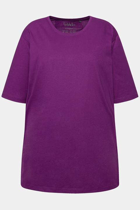 Actual product image Ulla Popken Basic Round Neck Short Sleeve Relaxed Fit Tee (68)