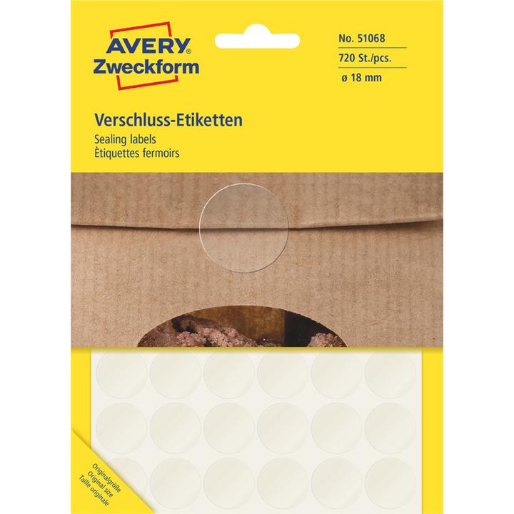 Actual product image Avery Closure labels