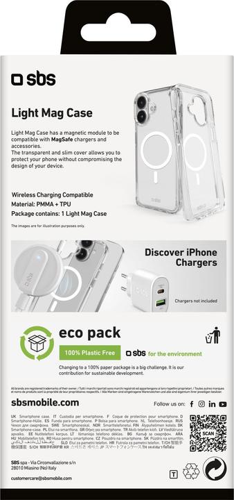 Image du produit SBS Light Mag Cover compatible avec l'iPhone 16 Plus transparent (Apple iPhone 16 Plus)