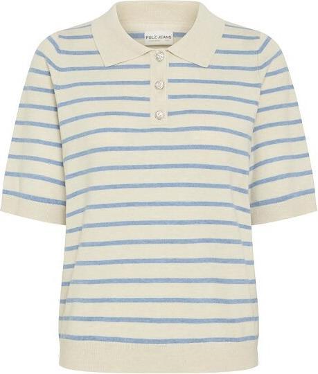 cream with blue stripe